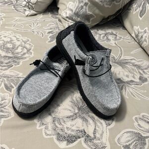 Hey Dude Black and Gray Slip-On Loafers